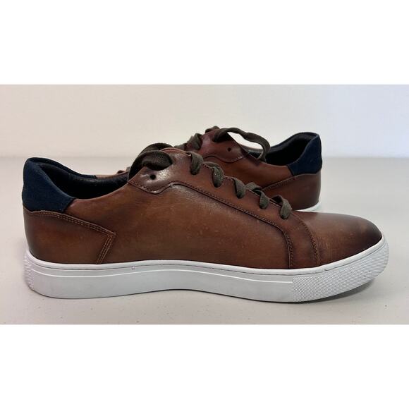 Zanzara Men's Casual Leather Lace-Up Sneakers Mahogany Brown‎ ZZ1775L Size 8 - Picture 2 of 10